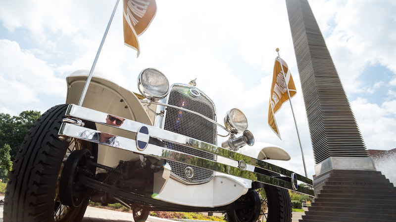 Ramblin Wreck at Georgia Tech campanile