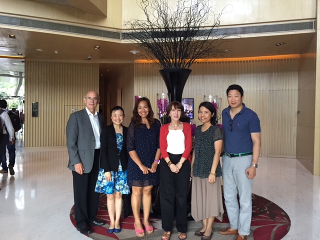 From left: Dr. Rafael Bras, provost and executive vice president for academic affairs, Pahmit Seriburi MS EE '00, Alisa Kongthon MS Operations Research '99, PhD, ChBE '01, and Temsiri Sapsaman MS, ME '05, PhD, ME '09, Marta Garcia, associate vice president for international development, and Shelton Chan, managing director, development, Asia Pacific. 
